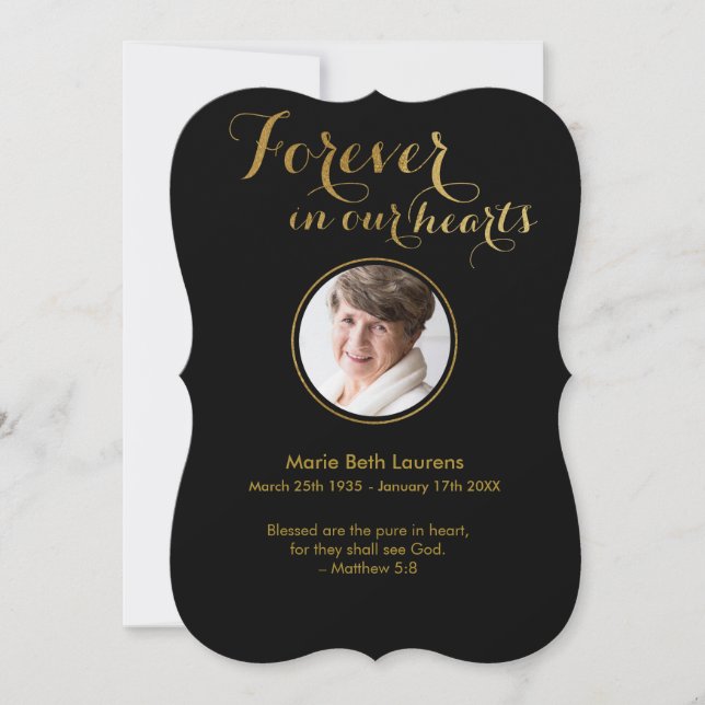 Gold Script Beileid Dankeschön Karte mit P (Vorderseite)