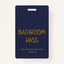 Gold Script Blue Back to School Bad Hall Pass