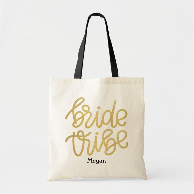 Gold Script Bride Tribe Tasche (Vorne)