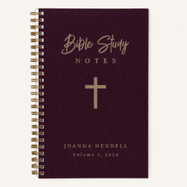 Gold Script Burgundy Leather Look Bible Study Notizbuch