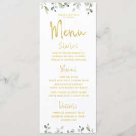 Gold Script Calligraphy Classic Wedding Dinner Menükarte