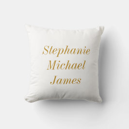 Gold Script Custom Family Names Mother Day Kissen