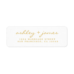 Gold Script Elegant Wedding Rücksendeadresse