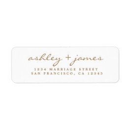 Gold Script Elegant Wedding Rücksendeadresse