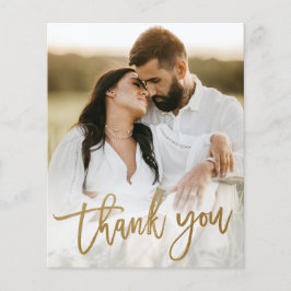 Gold Script Foto Hochzeit Dankeschön Karte