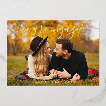 Gold Script Foto Wedding Verlobung Save the Date