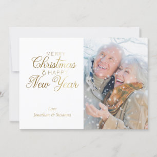 Gold Script Frohe Weihnachten und Glück Neues Jahr