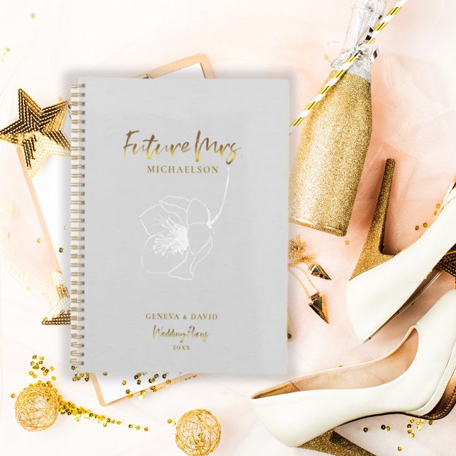 Gold Script Future Frau Dove Gray Wedding Planner Planer (Von Creator hochgeladen)