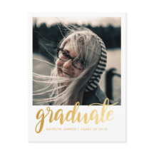 Gold Script Graduation Party | Save the Date Foto