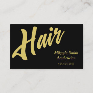 Gold Script Hair auf Black Visitenkarte