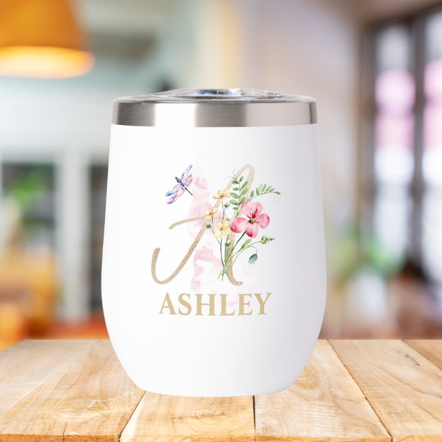 Gold Script Letter A Monogram Personalisiert Name (Von Creator hochgeladen)