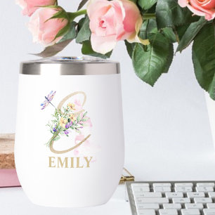 Gold Script Letter E Monogram Personalisiert Name