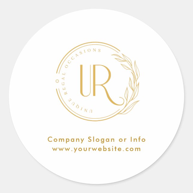 Gold-Script-Logo für Unternehmen Beruflich Runder Aufkleber (Vorderseite)