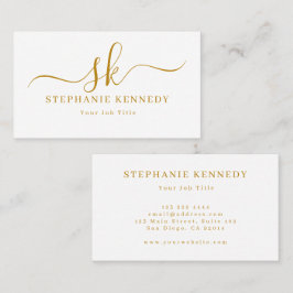 Gold Script Modern Business Card Visitenkarte