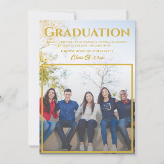 Gold Script Overlay | Group Foto Abschluss Ankündigung
