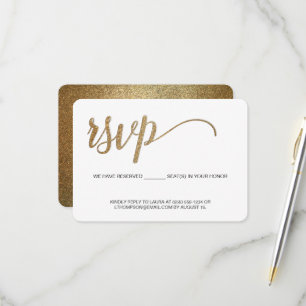 Gold Script-UAWG ohne Mailing Reservierung RSVP Karte