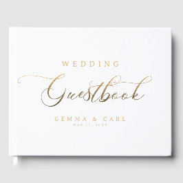 Gold Script Wedding Gästebuch