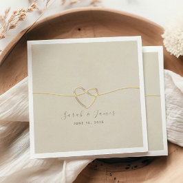 Gold Script Wedding Serviette