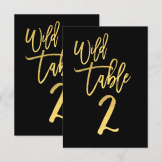 Gold Script Wild Birthday Party Tischnummer 2