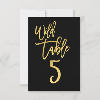 Gold Script Wild Birthday Party Tischnummer 5