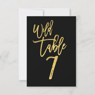 Gold Script Wild Birthday Party Tischnummer 7