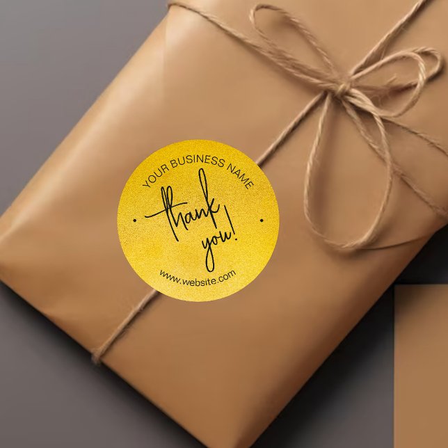 Gold Scripting Business Vielen Dank Runder Aufkleber (Von Creator hochgeladen)