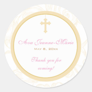 Gold Scroll Cross Address Label/Bevorzugungs-Stick Runder Aufkleber