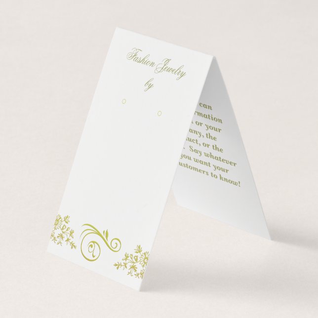"Gold" Scroll Custom Zent Juwelierkarten Visitenkarten (Vorderseite)