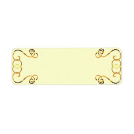 Gold-Scrolls auf dem Gelben Rücksendeaufkleber
