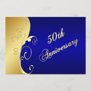 Gold Scrolls zum 50. Jubiläum mit der Marine Einladung