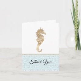 Gold Seepferd Wedding Dankeschön Card Karte