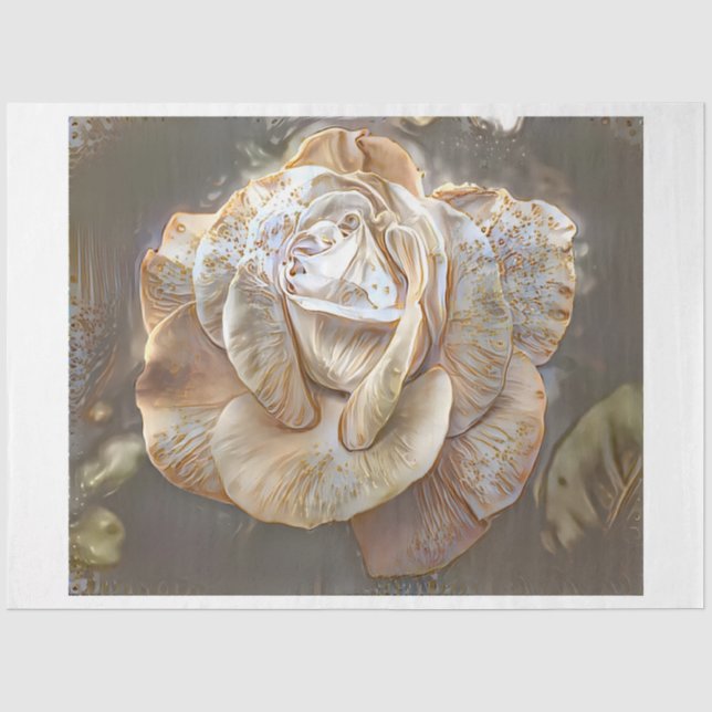 Gold Seide Moderne Rose Kunst, Dichtung und Musik Seidenpapier (Vorderseite)