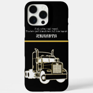 Gold Semi-Truck Design Illustration iPhone 16 Pro Max Hülle