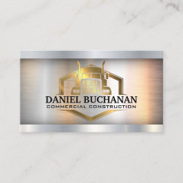 Gold Semi Truck Logo | Metallindustrie Visitenkarte