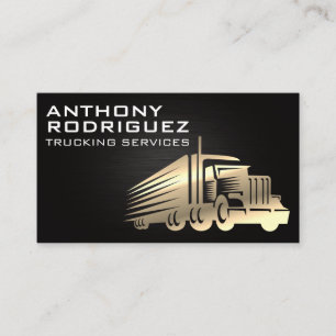 Gold Semi Truck Logo Visitenkarte