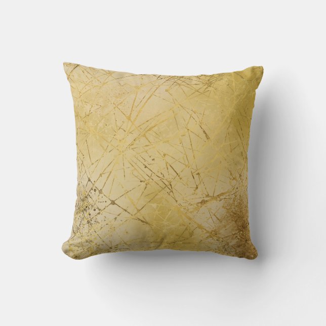Gold-Senfgelb-Muster, Modern, Luxus Kissen (Vorderseite)