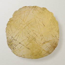 Gold-Senfgelb-Muster, Modern, Luxus Rundes Kissen