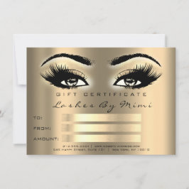 Gold Sepia Lashes Makeup Artist Certificate Gift Einladung