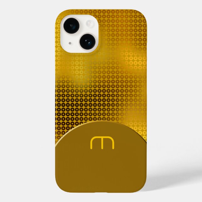 Gold-Sequin-Monogramm Case-Mate iPhone-Hülle iPhone 14 Hülle (Rückseite)