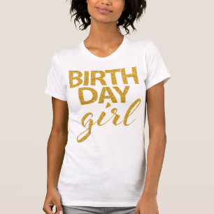 Gold Sequins Birthday Girl Shirt