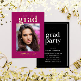 Gold Serif Custom Color Graduation Party Folieneinladung