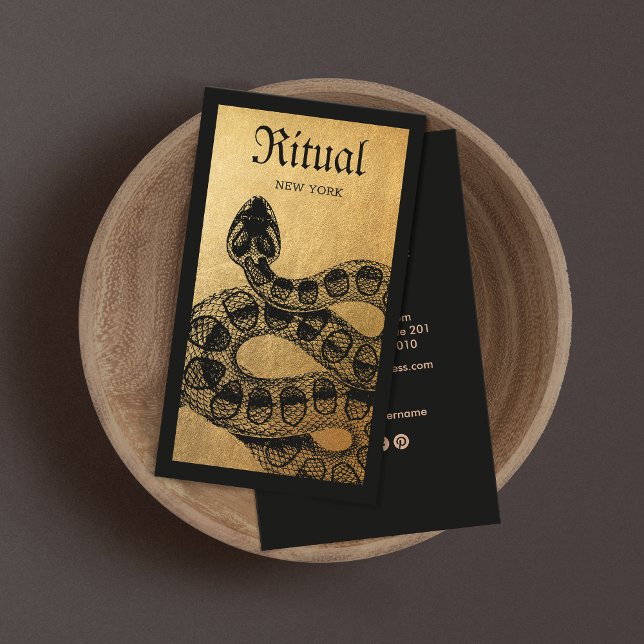 Gold Serpent Snake Business Card Visitenkarte (Von Creator hochgeladen)