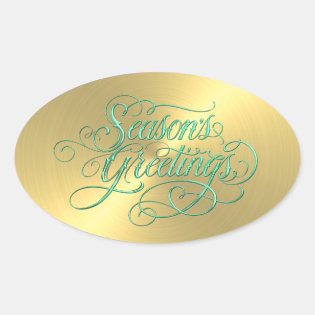 Gold Sheen Season's Greetings Sticker (Vorderseite)