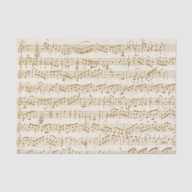 Gold Sheet Music Handgeschriebene Vintage Noten be Seidenpapier (Vorderseite)