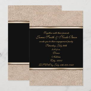 Gold Shimmer & Black Elegant Toutes Les Invitation