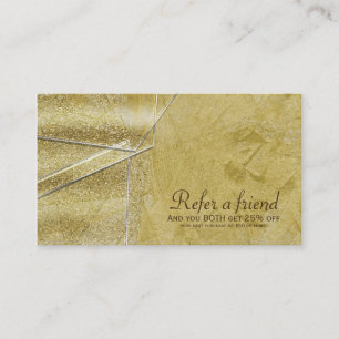 Gold Shimmer Crystal Glam Salon Verleihung eines F Empfehlungskarte