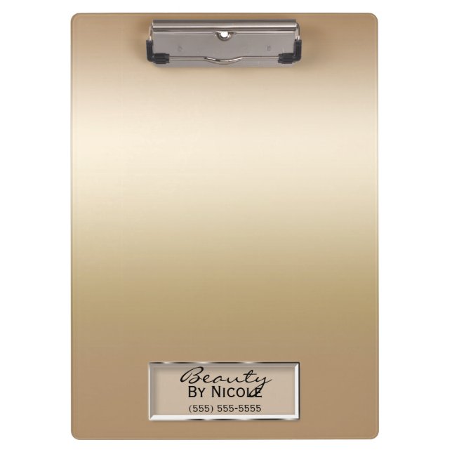 Gold Shimmer Shine Elegantes Chic Glam Personalisi Klemmbrett (Vorderseite)
