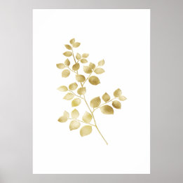Gold Shimmery Blätter Matte Poster