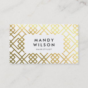 Gold Shine et White Stylo Carte de visite