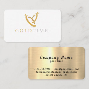 Gold Shiny Schmuck Boutique Accessoires Ohrringe Visitenkarte